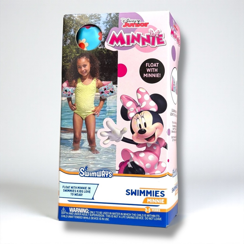 SwimWays Disney Float Minnie Mouse Swimmies Arm‎ Floaties  Ages 3-5 New Sealed